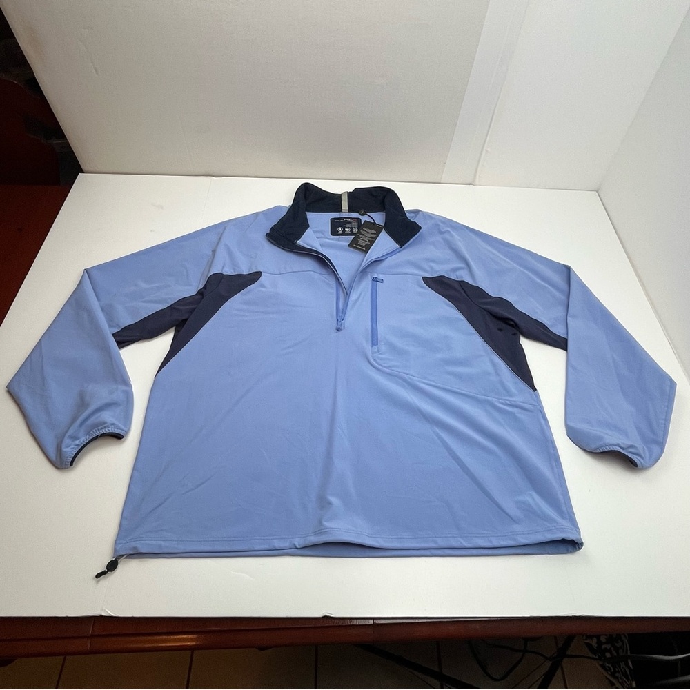 RLX Ralph‎ Lauren Mens Pullover Quarter Zip Wicking Mock Jacket Blue Size XL NEW